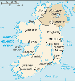 Ireland Map - CIA Factbook